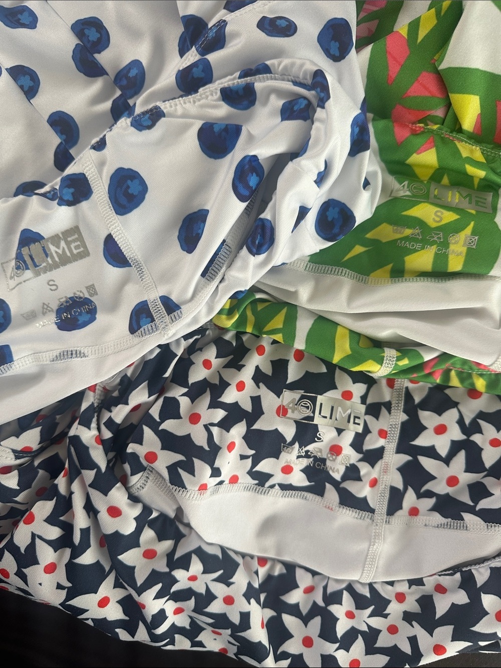 40 Lime Tennis Pickleball Printed Skorts Skirts Bundle of 3 Sz Small Activewear - Picture 8 of 16